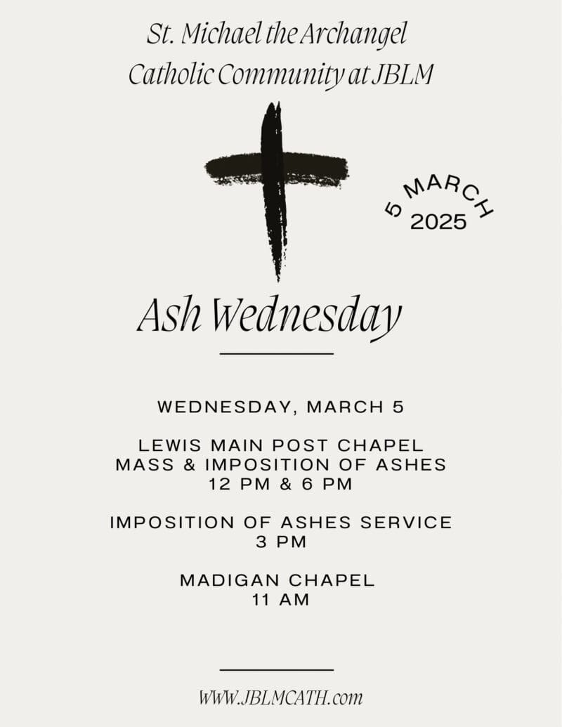 Black Cream Simple Christian Ash Wednesday Mass Flyer