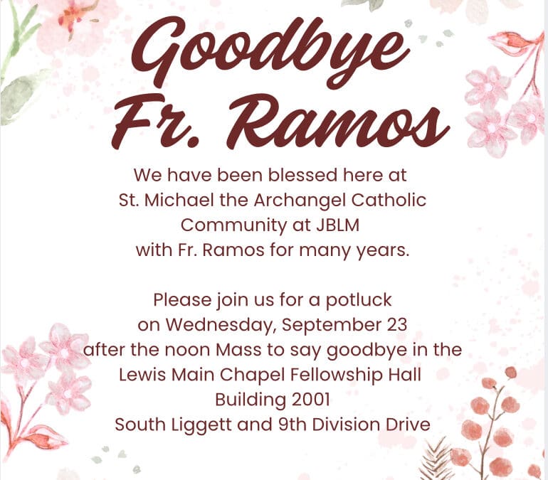 Father Ramos Farewell this Wednesday, September 23, 2026
